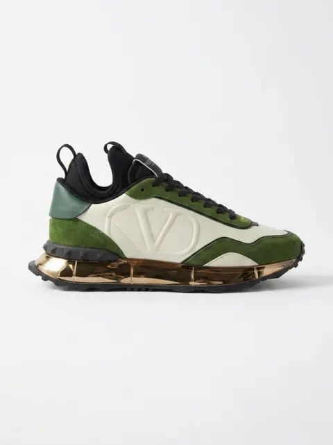 Valentino GARAVANI GREEN SUEDE METALLIC GOLD