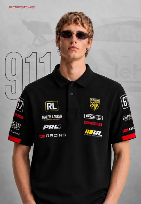PORSCHEx Ralpxh Lauren IMPORTED STORE ARTICLE POLO T-SHIRT