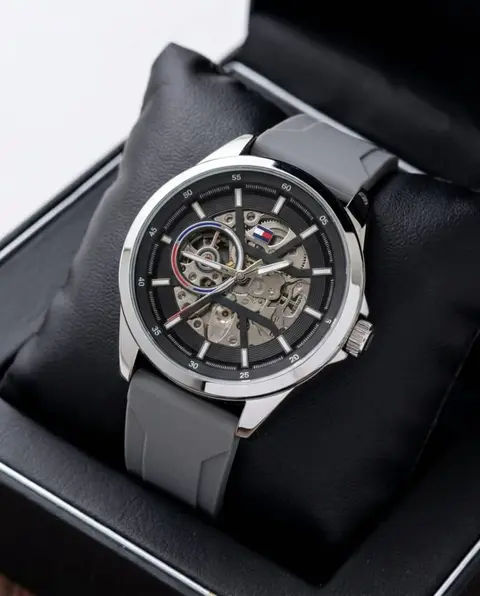 Tommy Hilfige r Automatic Silicon Grey-Silver-Black