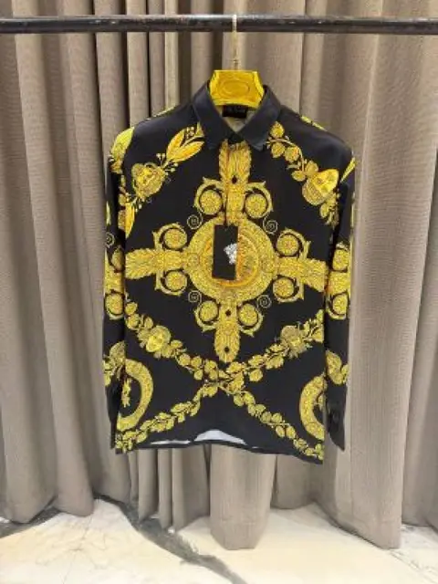 No Return Versace Bandana Design Box Pack Full Sleeves Shirt Black