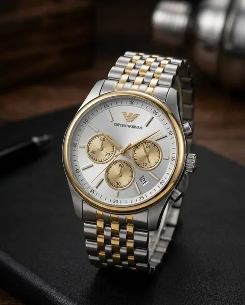 Emporio Armaan i AR11581 Chronograph 2Ton-Gold-White