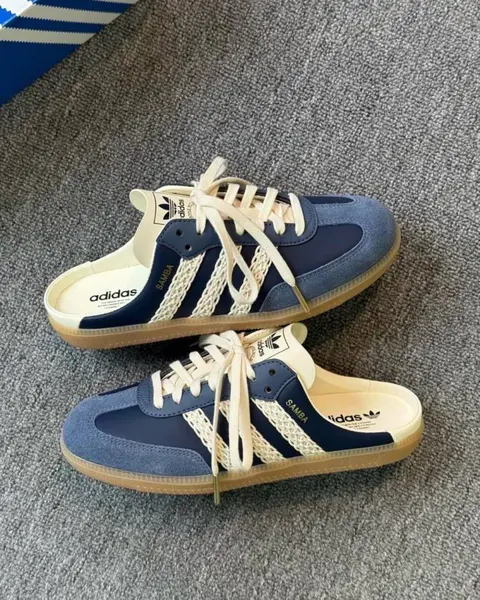 Adidas Samba Mule Navy blue For mens 668