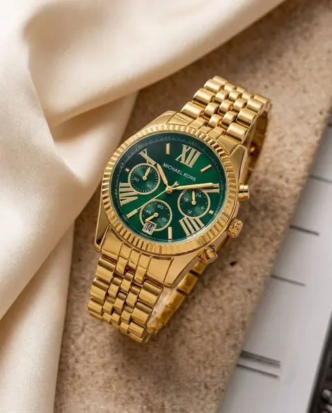 Michael Kors Lexington Chronograph Gold-Green
