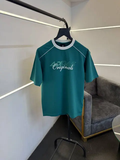 Adidas drop shoulder imported round neck tshirt c green