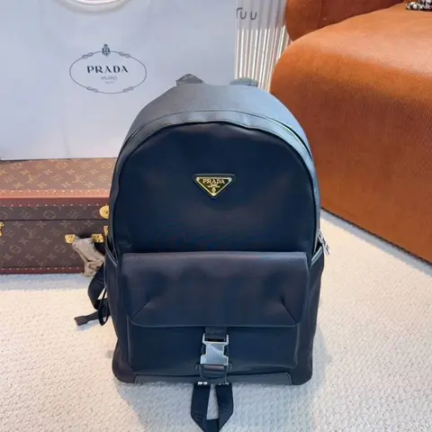 Prada Unisex Nylon Backpack With DustCover