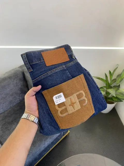 Balmain embroidery logo dark blue imported box pack hyperflex denim