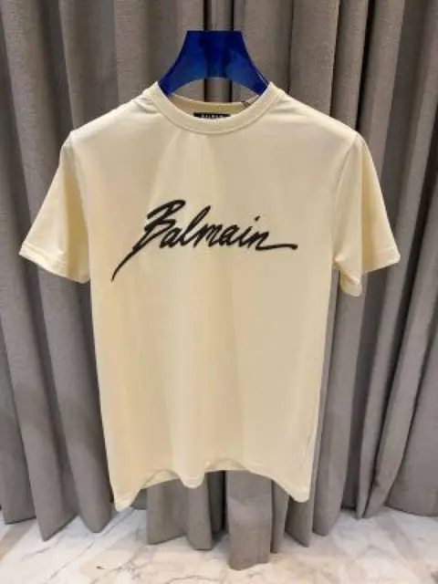 No Return Balman Middle Brand Print Round Neck T-shirt Cream