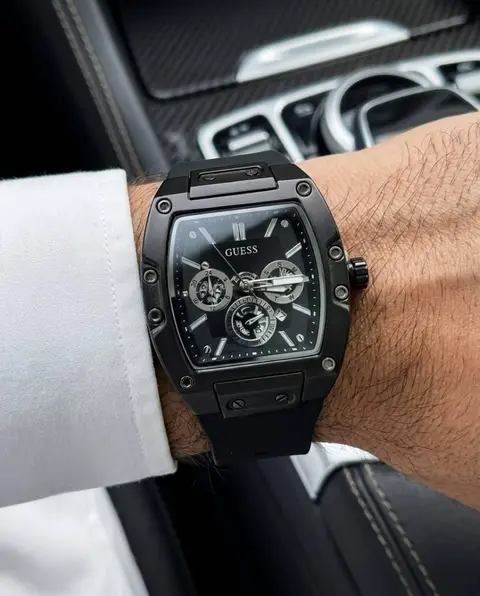 Guess Rectangle Chronograph Black-Silver Chronograph