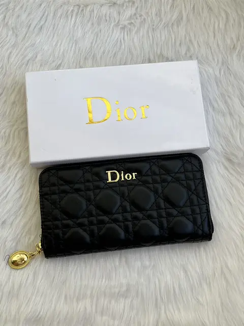 Dior 70-86 Black Zippy Wallet With OriginalBox