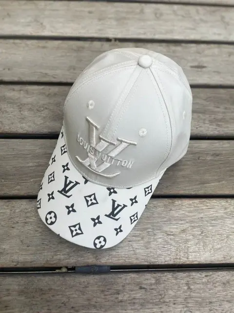 Louis Vuitton Big Logo Front Monogram Beige And Black Premium Unisex Cap (With Box)