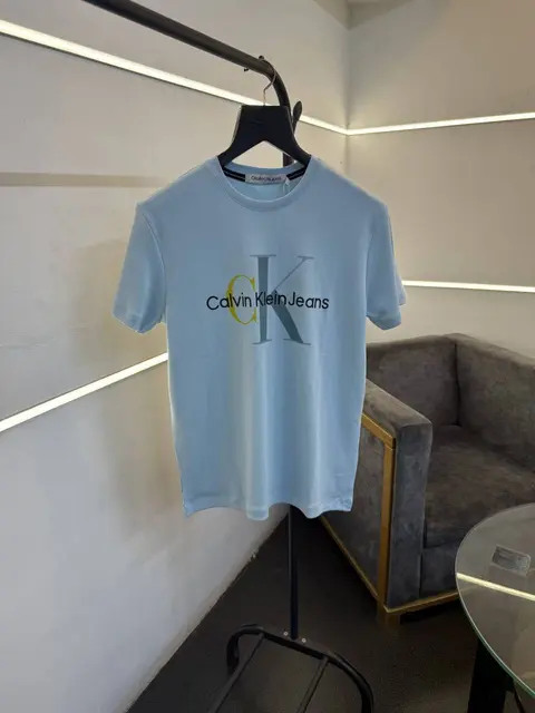 Calvin kline imported round neck tshirt sky blue sale