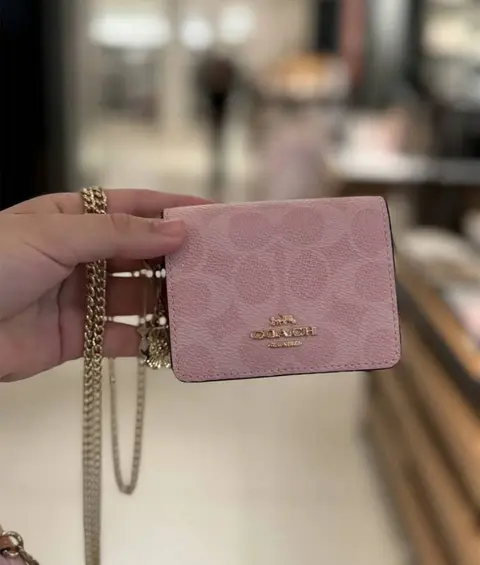 Coach Chain Wallet With OriginalBox DustCover Bill Tags