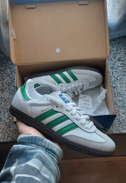 Adidas Samba White Green Men Leather Quality Fix