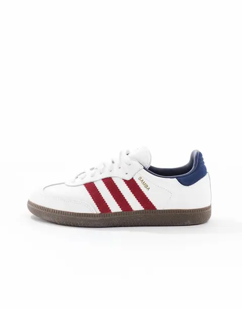 Adidas Samba Victory Red Blue Night Indigo Men Leather Quality