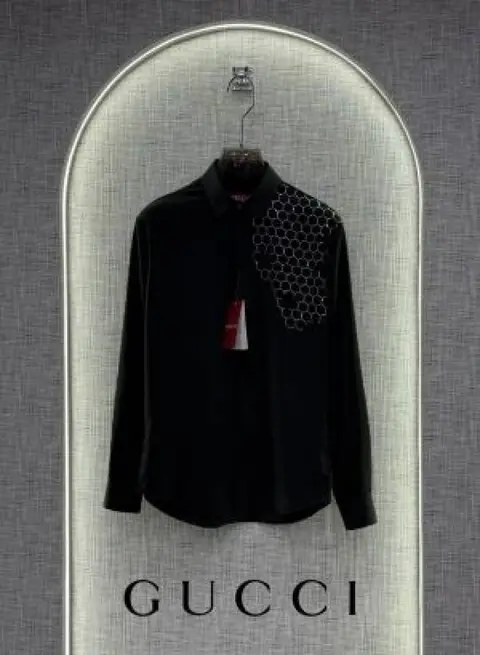 Gucci Bee Diamond Embossed Korean Lycra Shirt Black