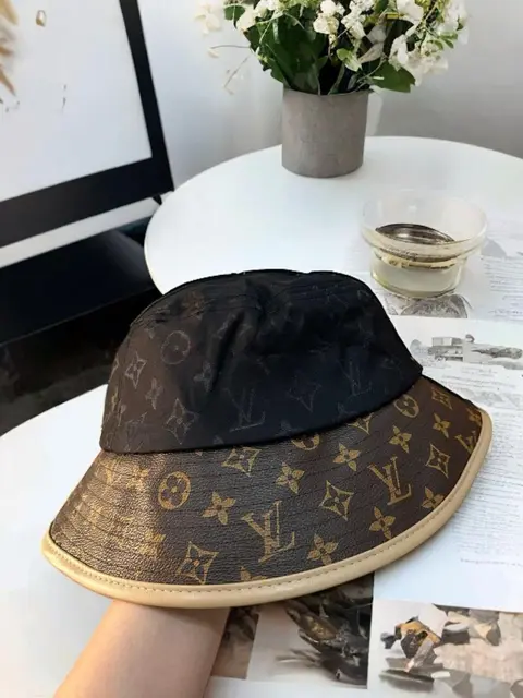 Louis Vuitton Monogram Premium Bucket Hat With Brand Polly Bag ( 915 )