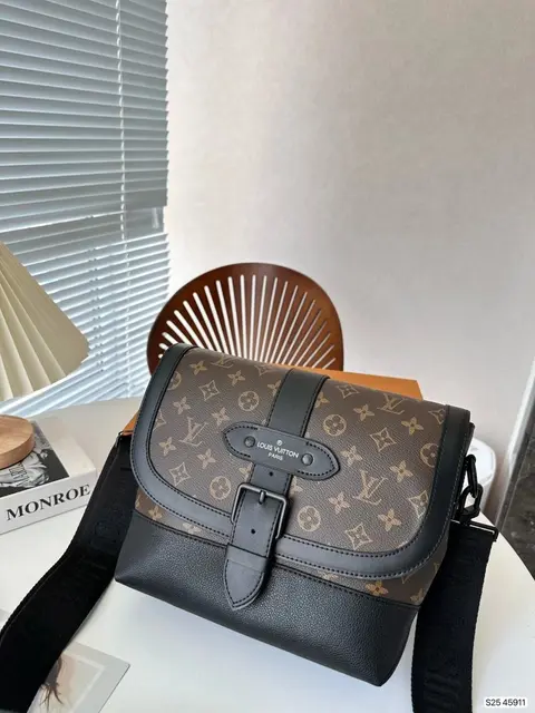 Louis Vuitton LV Saumur Messenger Monogram Eclipse With Dust Bag (Brown - 420)