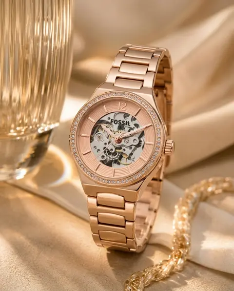 Fossil Eevie Automatic Copper-Pink