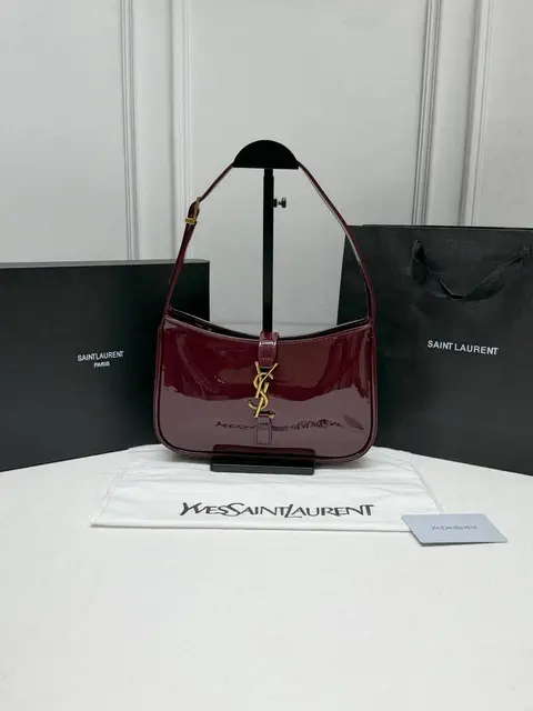 Ysl CB Hobo Patent Leather Shoulder Bag Non Zip Model With Original Box & CarryBag