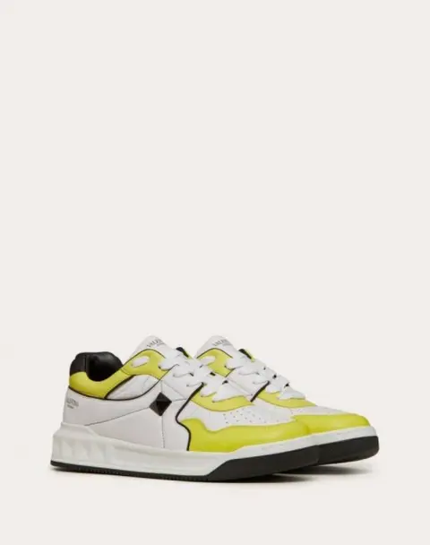 Valentino garavani one stud low top nappa sneaker white yellow 513
