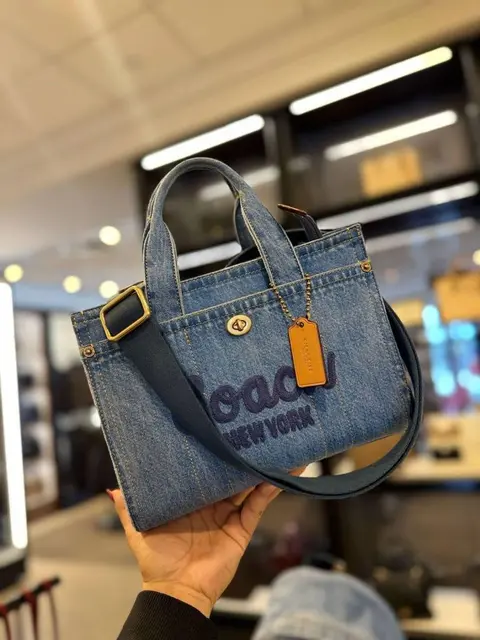 Coach Denim Cargo Tote Premium Quality With DustCover