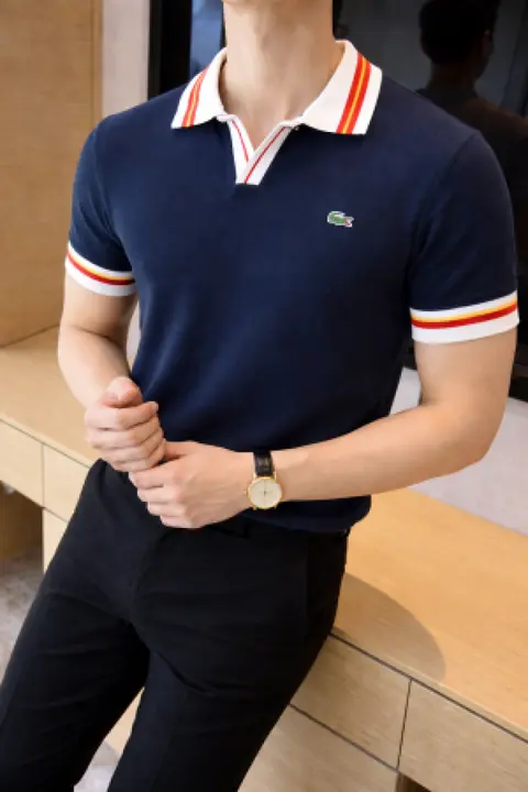 Lacoste imported Primium Polo T-shirt Navy Blue