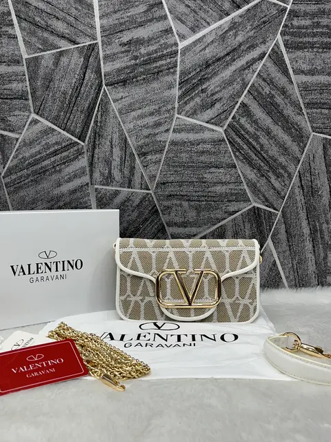Valentino V Loc White Small Shoulder Bag With OriginalBox