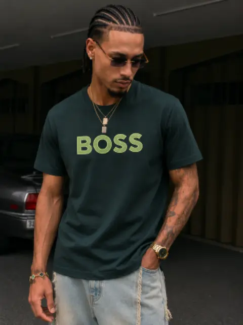 Boss Middle Brand Logo Round Neck T-shirt