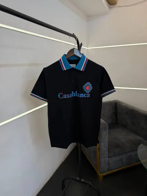 Casablanca imported box pack polo Tshirt Black