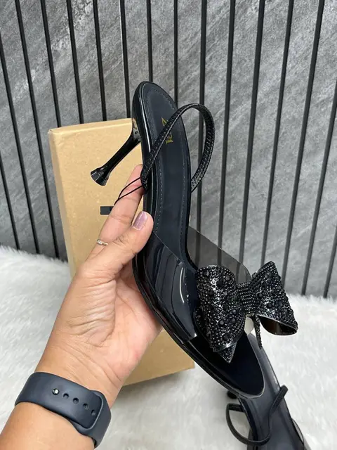Zarra Onsale Bow Crystal Embellished Heels For Women With Original Box