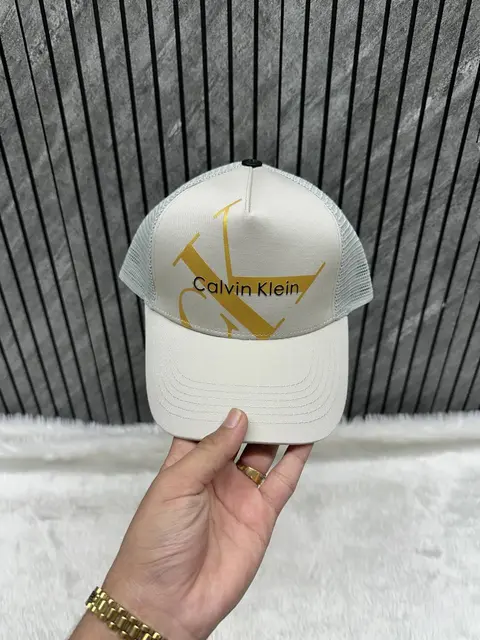 Calvin Kline Grey Premium Large Front Logo Trucker Hat