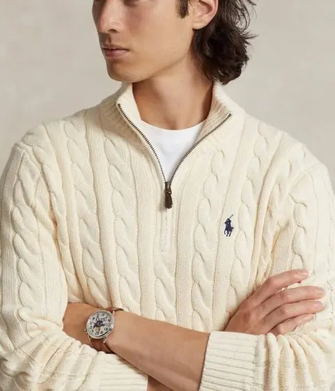 Ralph LAUUREN IMPORTED TRENDING SWEATER WHITE