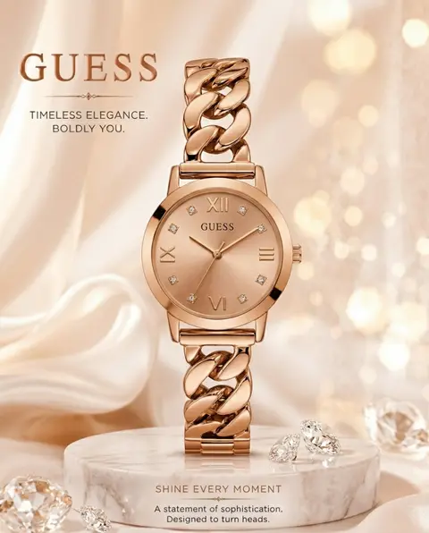 Guess Chain Silhouette Full RoseGold