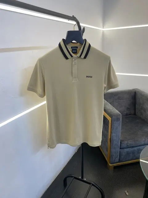 Hugo bos premium imported polo tshirt beige