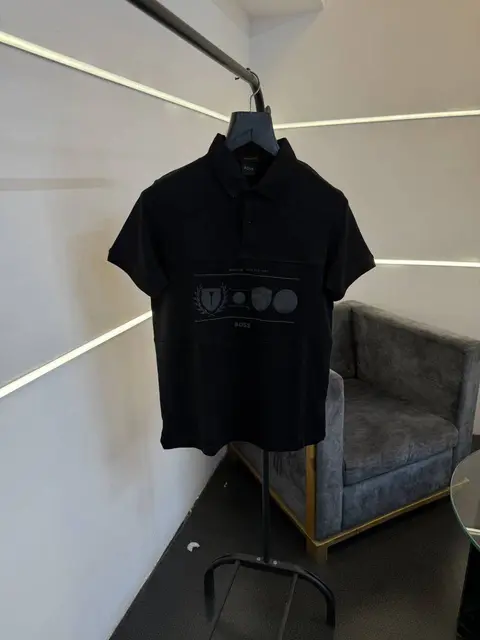 Hugo bos imported polo tshirt black sale