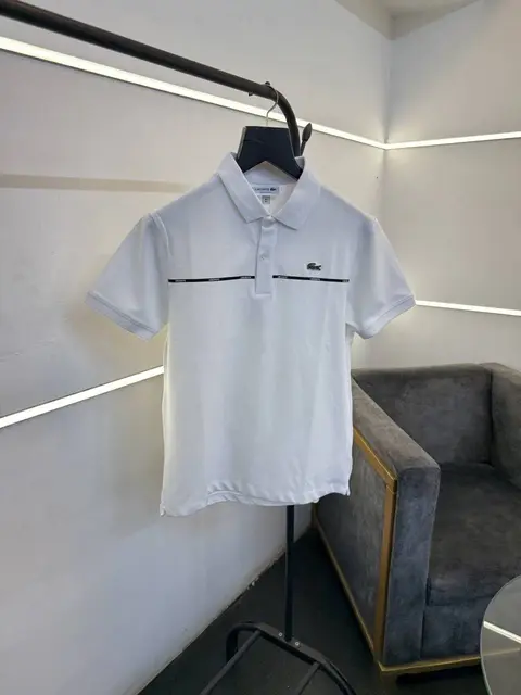 Lacoste imported matty cotton polo tshirt white