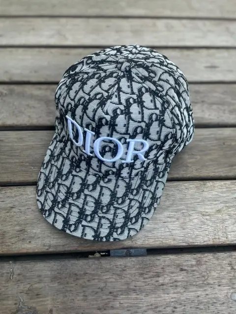 Dior CD Black Print White Logo Premium Unisex Cap (With Box) 788