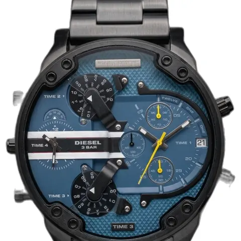Diesel 3 Bar Big Dady Heavy Quantity Black-Blue - dial close-up