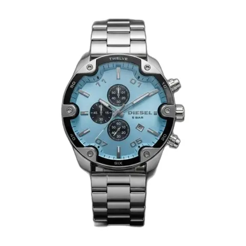 Diesel Spiked silver Sky Blue - front view