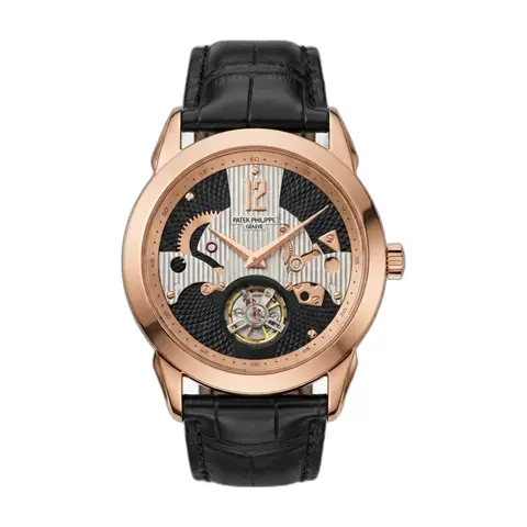 Patek Phillipe Peacock Witness Tourbillon Copper Black Dial - front view