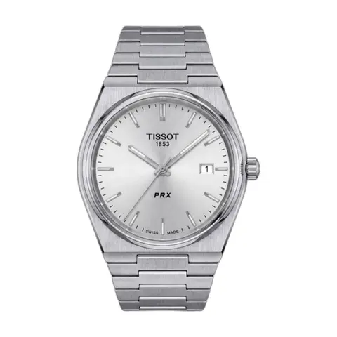 Tissot 1853 PRX Silver White Dial - front view