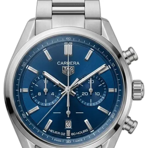 TAG Heuuer Carrera Chronograph silver blue - dial close-up