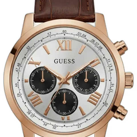 Guess Hendrix Brown Leather - dial close-up