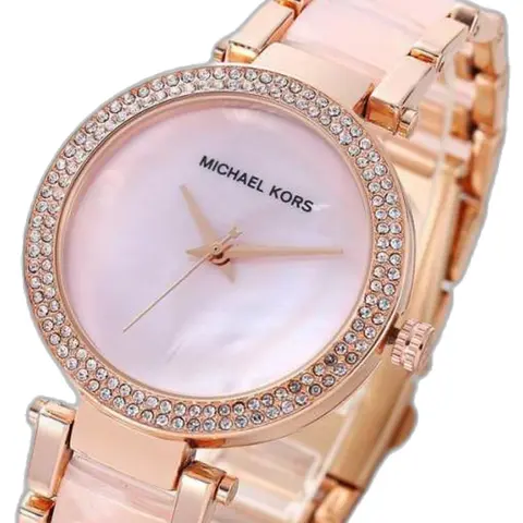 Michael Kors Parker Pave Pink - dial close-up