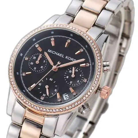 Michael Kors Bryant Chronograph 2Ton-Copper-Black - dial close-up