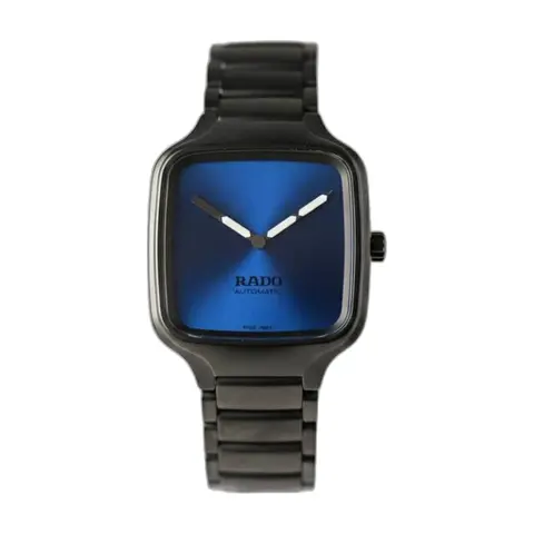 Rado True Square Quartz Black Blue - front view