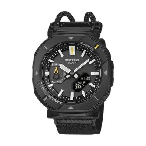 Casio Pro Trek PRJ-B001B-2 black and white - front view