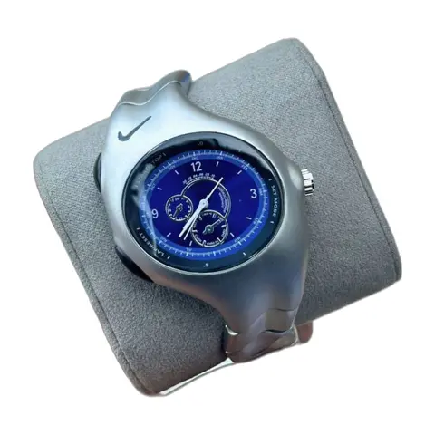 Nike Triax Armored Chronograph Silver Blue - front view