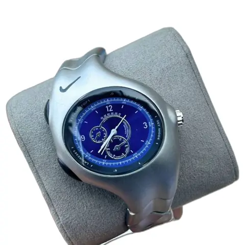 Nike Triax Armored Chronograph Silver Blue - dial close-up
