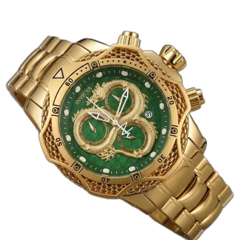 Invicta Dragon Venom Gold-Green - dial close-up